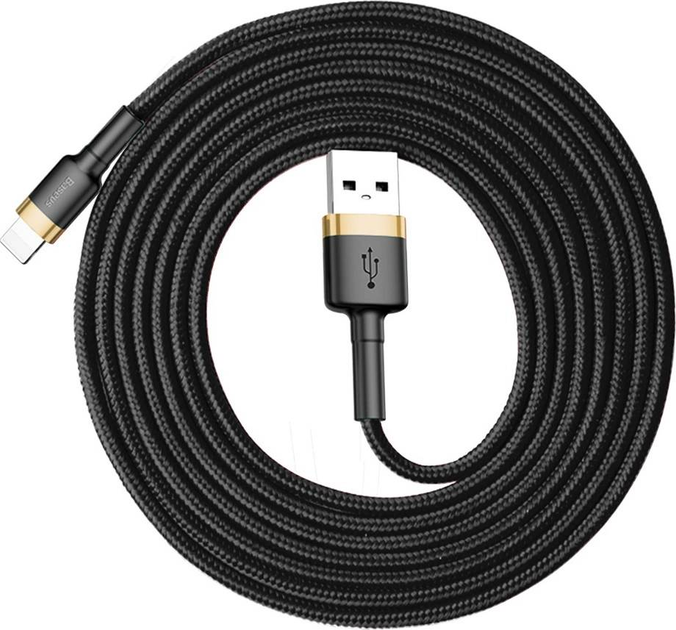 Kabel Baseus Cafule USB-A / Lightning 1.5A QC 3.0 2 m Czarno-złoty (6953156275034) - obraz 5