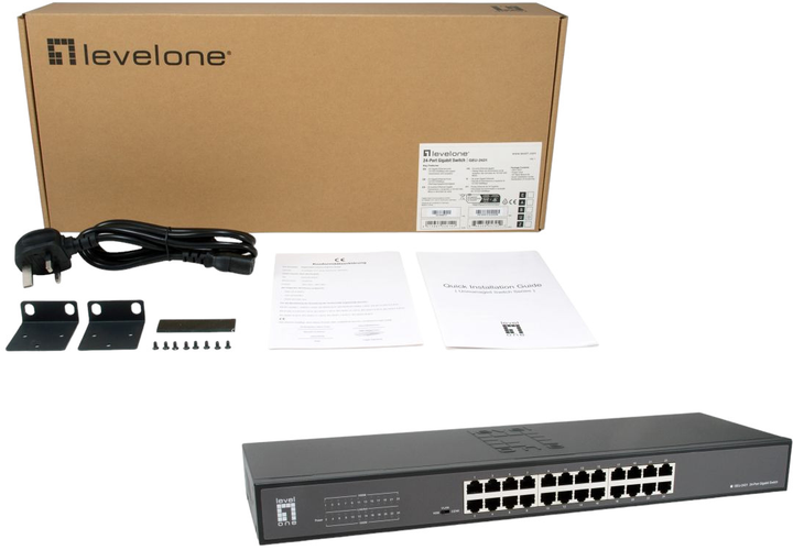 Комутатор LevelOne Switch 19" 24x GBit Unmanaged (GEU-2431) - зображення 5