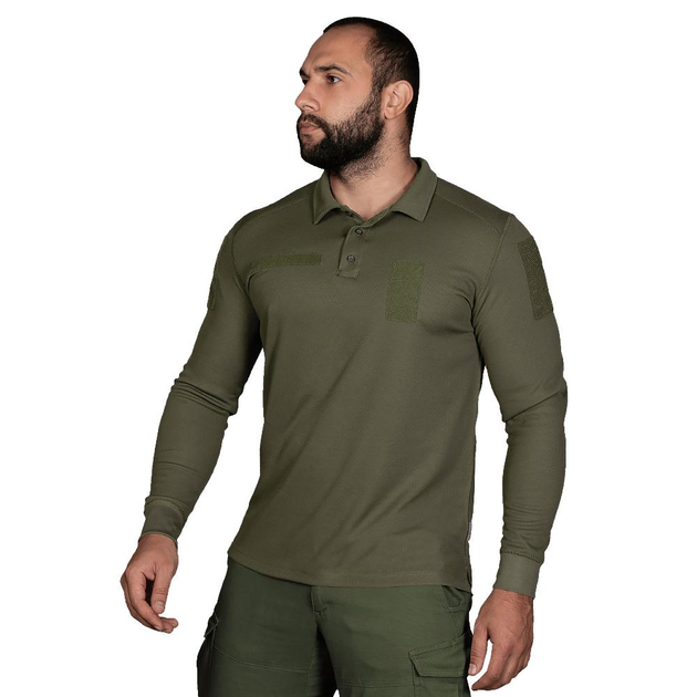 Тактичне CamoTec поло CM Army ID Long CoolPass Pique Olive олива 2XL - зображення 2