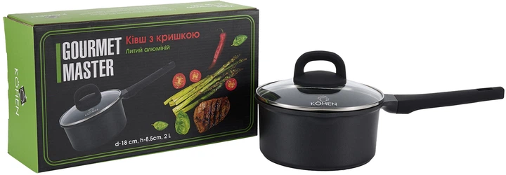 Ківш з кришкою Kohen Gourmet Master 18 см 2 л (KN91648) - изображение 2