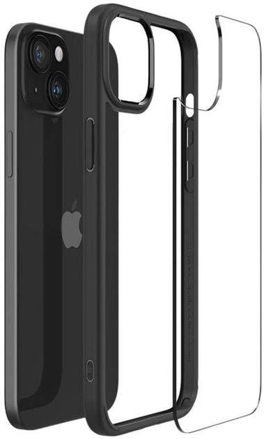 Панель Spigen Crystal Hybrid для iPhone 15 Plus Matte Black/Transparent (8809896747714) - зображення 8