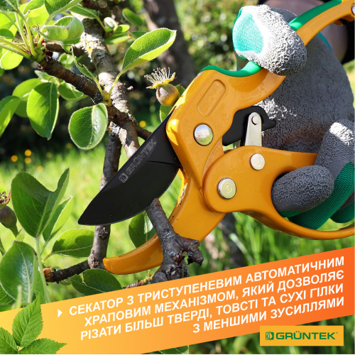 Секатор Gruntek Uhu 205 мм (295104205_UHU) - Фото 3 Секатор Gruntek Uhu 205 мм (295104205_UHU) - зображення 3