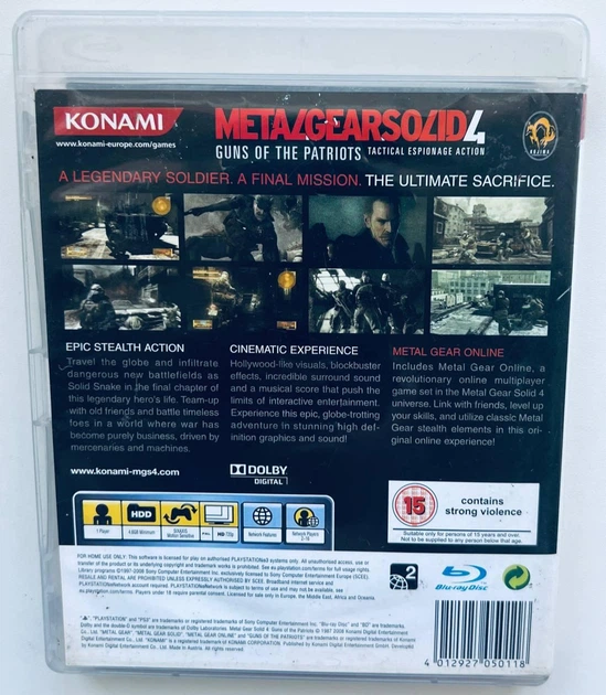 Metal Gear Solid 4: Guns of the Patriots, английская версия - диск для PlayStation 3, Б/У - изображение 2