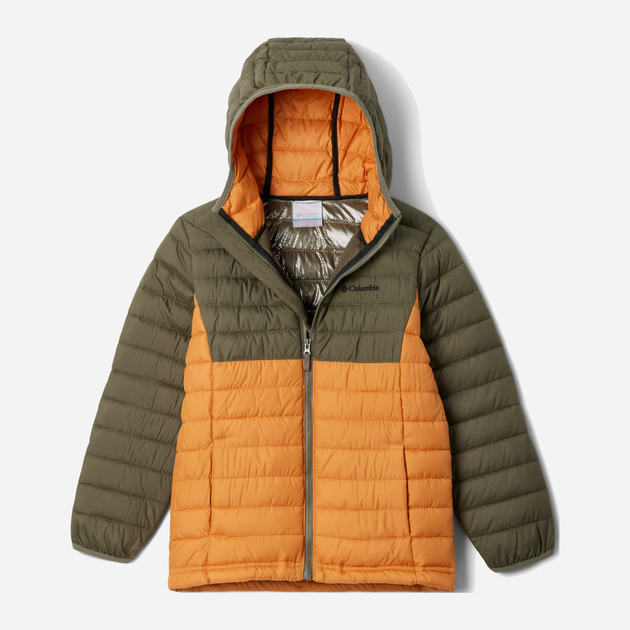 Kurtka młodzieżowa chłopięca zimowa Columbia Powder Lite II Hooded Jacket 2090023861 141-149 cm (M) Zółty/Zielony (195981516906) - obraz 1