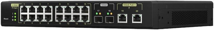 Комутатор QNAP Switch 1U 16x 2.5GbE (RJ45), 2x 10GbE SFP+, 2x 10GbE BASE-T (RJ45) Web Managed (QSW-M2116P-2T2S) - зображення 4