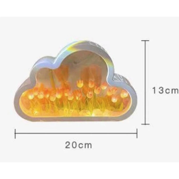 Настільна лампа нескінченне дзеркало "Тюльпани в хмаринці" LED night lamp CLOUD, біла - Фото 3 Настільна лампа нескінченне дзеркало "Тюльпани в хмаринці" LED night lamp CLOUD, біла - зображення 3