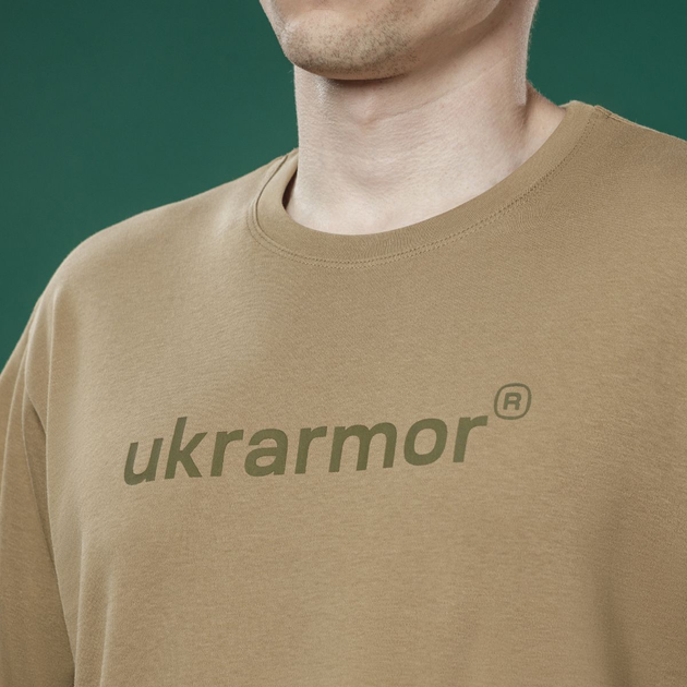 Мужская футболка с логотипом Logo Tee Ukrarmor. Cotton. Цвет койот (500013/XL) - изображение 2