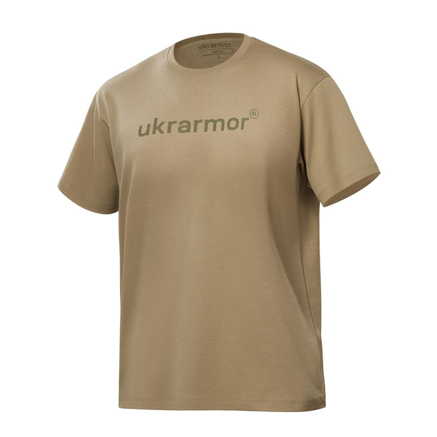 Чоловічі футболки з логотипом Logo Tee Ukrarmor. Котон. Колір койот S - зображення 1