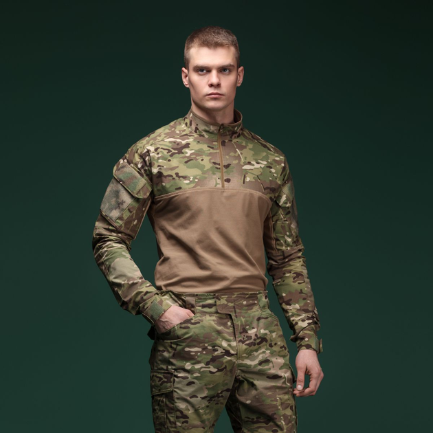 Тактическая рубашка Core Ukrarmor Combat Shirt, длинный рукав, комбинированные материалы. Мультикам XXL - изображение 2