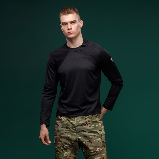 Тактична сорочка Base Ukrarmor Combat Shirt із довгим рукавом. Чорний S - зображення 2