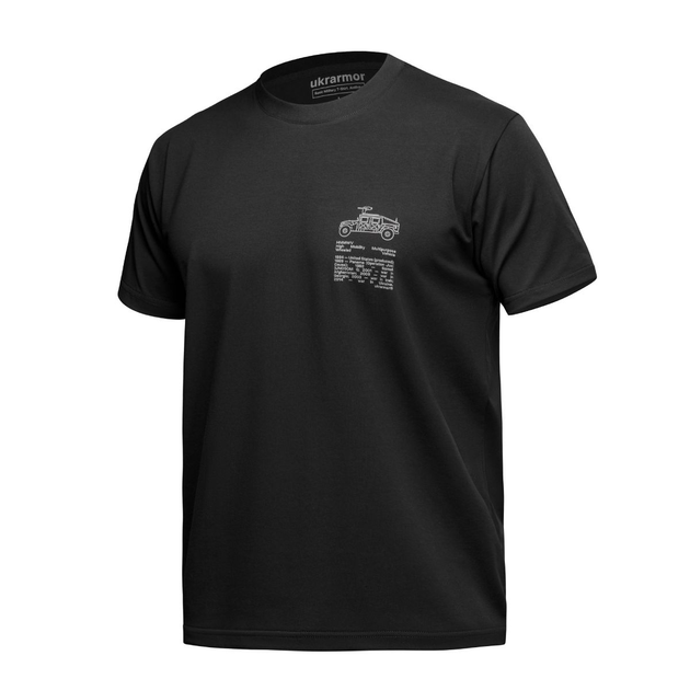 Футболка Basic Military Ukrarmor T-Shirt. HMMWV. Cotton and Elastane, черный L - изображение 1