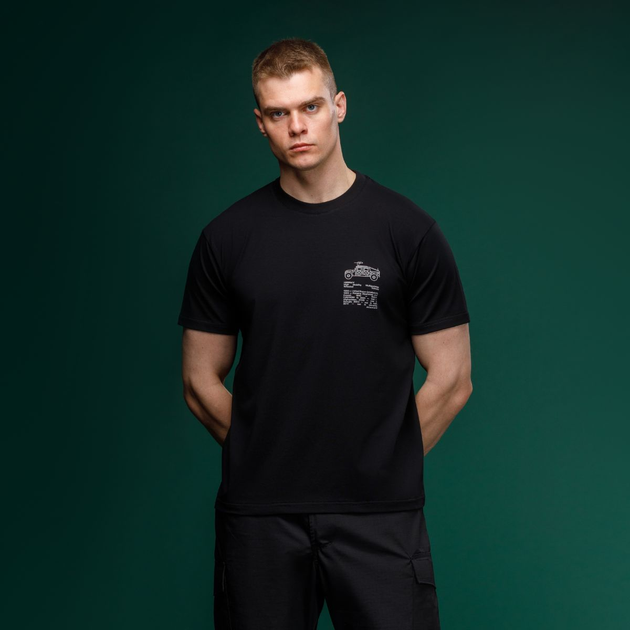 Футболка Basic Military Ukrarmor T-Shirt. HMMWV. Cotton and Elastane, чорний L - зображення 2