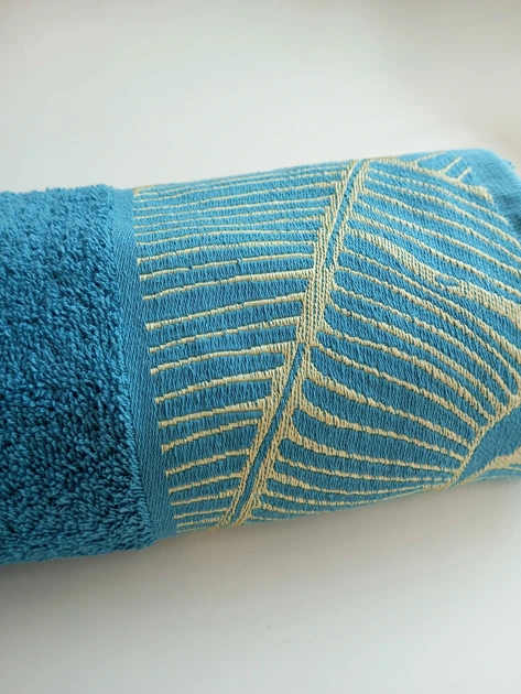 Махровое гладкокрашеное полотенце Full textile Бали 50х90 синий - изображение 2