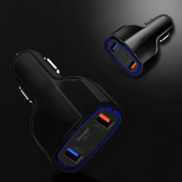 Ładowarka samochodowa Wozinsky WCC-01 2 x USB, USB-C Black (5907769300004) - obraz 4