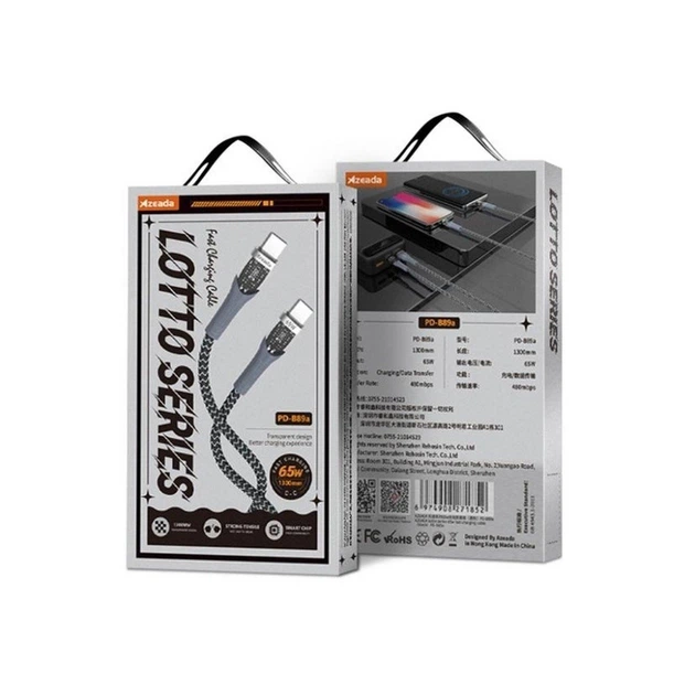 Дата кабель USB-C to USB-C 1.3m Lotto PD-B89CC Proda (PD-B89 (C-C)-BK)[17621] - изображение 2