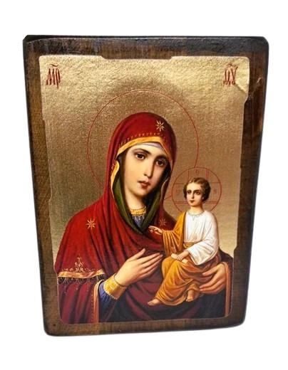 Икона Тихвинская Богородица на дереве в золоте (170*230 мм) - Фото 1 Икона Тихвинская Богородица на дереве в золоте (170*230 мм) - изображение 1