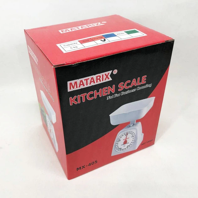 Весы кухонные механические MATARIX MX-405 5 кг, Весы для кухни для продуктов Orange - изображение 5