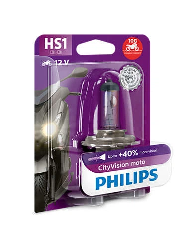 Мотолампа галогенова PHILIPS 12636CTVBW HS1 35/35W 12V PX43t CityVision blister - Фото 2 Мотолампа галогенова PHILIPS 12636CTVBW HS1 35/35W 12V PX43t CityVision blister - зображення 2