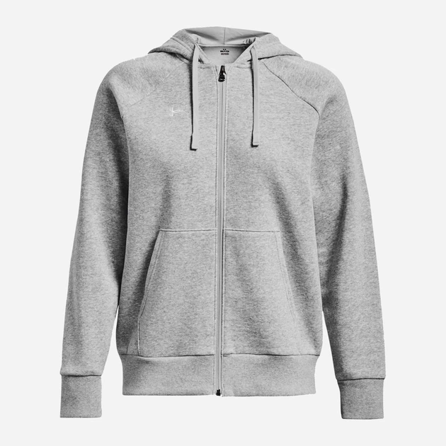 Толстовка на молнии утепленная с капюшоном женская Under Armour Ua Rival Fleece Fz Hoodie 1379497-012 L Серая (196883851157) - изображение 5