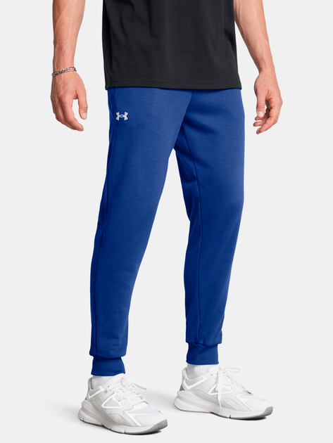 Акція на Спортивні штани утеплені чоловічі Under Armour Ua Rival Fleece Joggers 1379774-432 M Сині від Rozetka