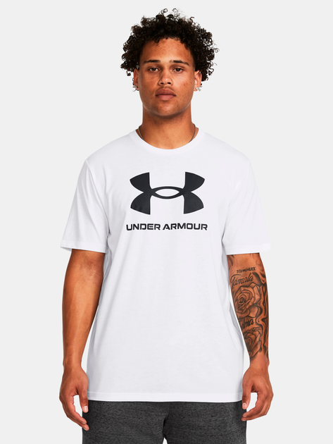 Акція на Футболка чоловіча Under Armour Ua Sportstyle Logo Update Ss 1382911-100 2XL Біла від Rozetka