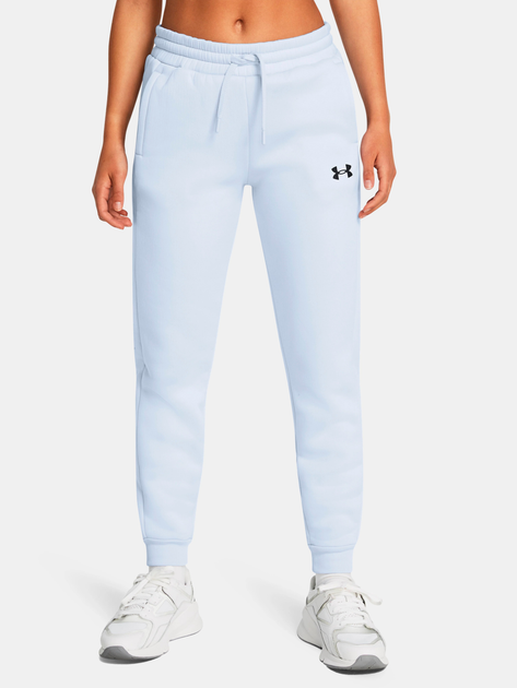 Акція на Спортивні штани утеплені жіночі Under Armour Ua Armour Fleece Jogger 1386510-464 M Сині від Rozetka