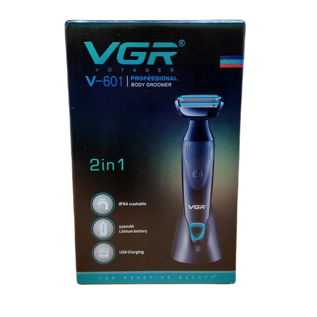 Электробритва мужская аккумуляторная VGR V-601 с насадкой для носа и ушей IPX4 500mAh 5W Black (3_05293) - изображение 7