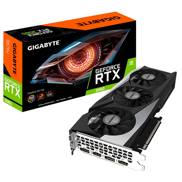 Видеокарта Gigabyte GeForce RTX 3060 12GB GDDR6 Gaming OC (GV-N3060GAMING OC-12GD 2.0) (LHR) - изображение 1