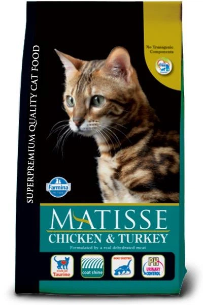 Фарміна сухий корм для котів MATISSE CHICKEN & TURKEY з куркою та індичкою 10 кг - Фото 1 Фарміна сухий корм для котів MATISSE CHICKEN & TURKEY з куркою та індичкою 10 кг - изображение 1