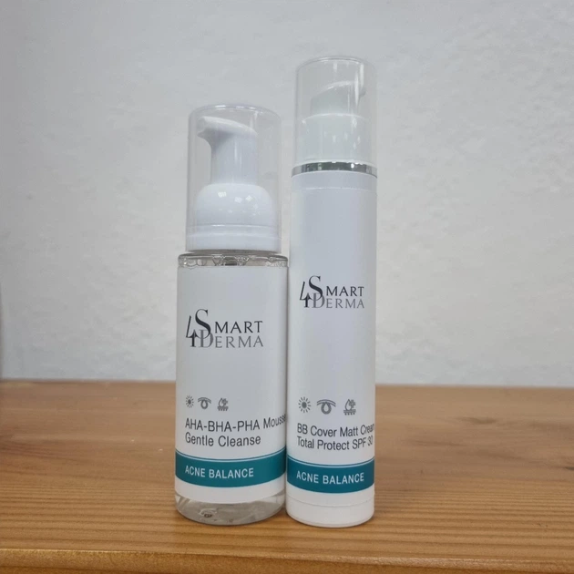 Smart4derma Acne Balance мусс+ бб крем - Фото 1 Smart4derma Acne Balance мусс+ бб крем - изображение 1