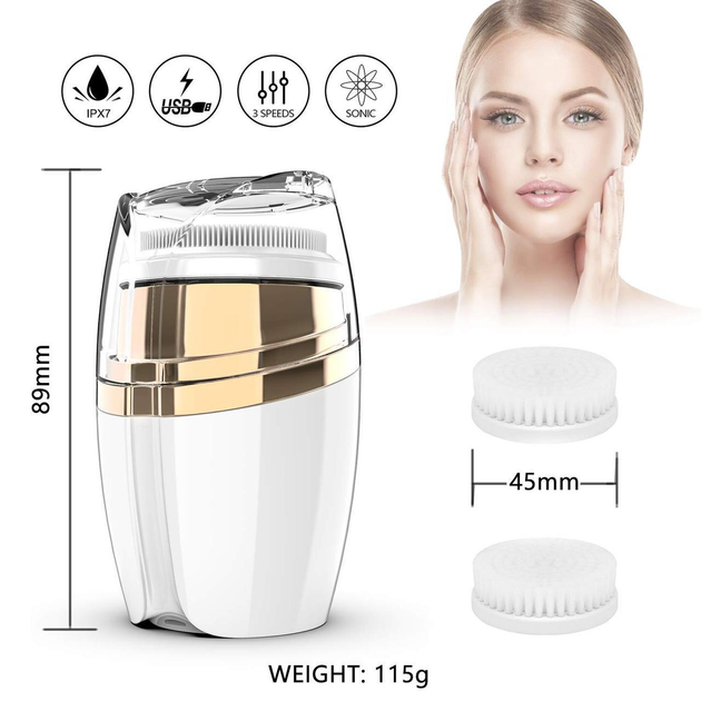 Массажная Сверхмягкая Щетка для лица Soniс Facial Cleansing Brush LT-606 с насадками 3 в 1 (040h) - изображение 6