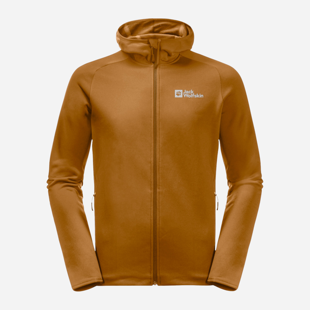 Bluza męska rozpinana streetwear Jack Wolfskin Baiselberg Hooded Fz M 1710541_M0043 L Pomarańczowa (4064886339322) - obraz 1