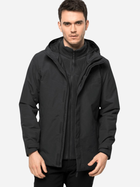 Kurtka przejściowa męska z kapturem Jack Wolfskin Altenberg 3In1 Jkt M A61864_6000 L Czarna (4064886306959) - obraz 1