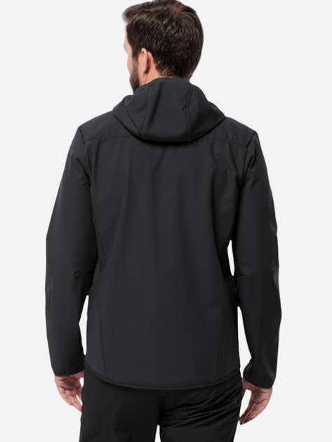 Kurtka wiatrówka męska z kapturem Jack Wolfskin Bornberg Hoody M 1307471_6000 L Czarna (4064993526349) - obraz 2