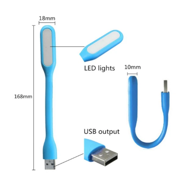 Портативный USB-светодиодный светильник лампа USB LED blue - изображение 3