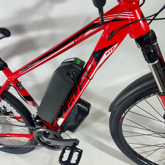 Велосипед с Е-комплектом 27.5" Cross Kron Красный 48 В 500Вт 12 Ah/ до 45 км запас хода - изображение 3