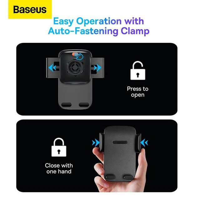 Автотримач для телефону Baseus Easy Control Clamp Car Mount Holder на торпедо та в повітропровід Сірий - Фото 10 Автотримач для телефону Baseus Easy Control Clamp Car Mount Holder на торпедо та в повітропровід Сірий - зображення 10