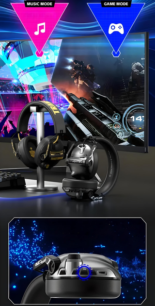 Бездротові навушники TRANSFORMERS TF-G03 Optimus Primal з мікрофоном, ігровим режимом, Bluetooth, сірий - зображення 8
