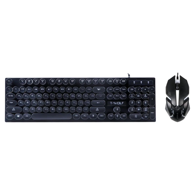 Ігрова Клавіатура з Мишкою TWolf TF270 з RGB підсвічуванням Чорна - зображення 3