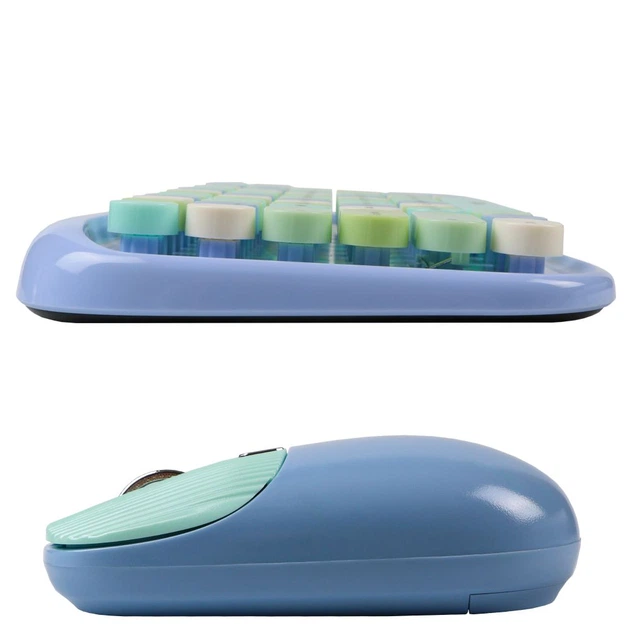 Беспроводная Bluetooth клавиатура с мышкой TWolf TF660, Blue - изображение 4