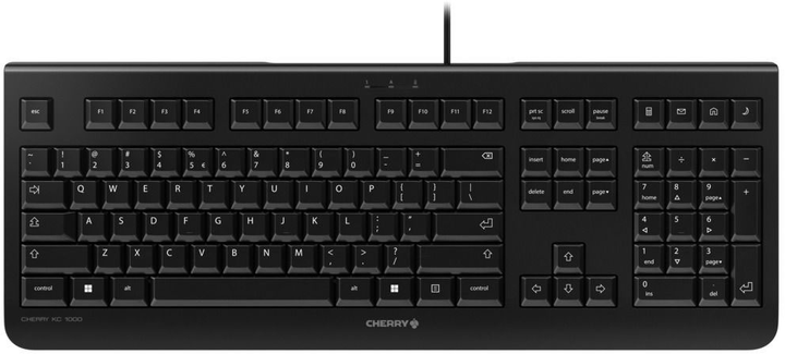 Клавіатура дротова Cherry KC 1000 USB US/EU Black (JK-0800EU-2) - зображення 1