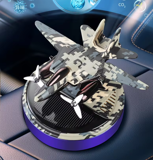 Ароматизатор салону автомобіля VHG Y-6 "Винищувач" на сонячній батареї, Pixel-blue - зображення 2