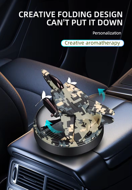 Ароматизатор салону автомобіля VHG Y-6 "Винищувач" на сонячній батареї, Pixel-Grey - зображення 3
