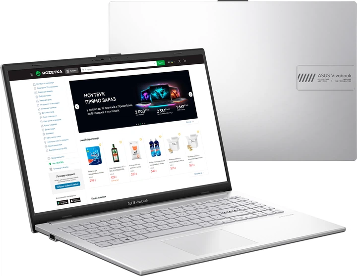 Ноутбук ASUS Vivobook Go 15 E1504FA-BQ2838 (90NB0ZR1-M04KF0) Cool Silver / 15.6" IPS / AMD Ryzen 3 7320U / RAM 16 ГБ / SSD 512 ГБ - изображение 6