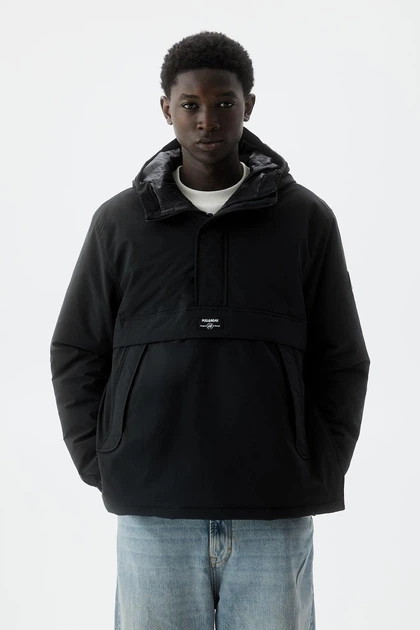 Утеплена куртка анорак Pull & Bear L чорний 8710/514/800