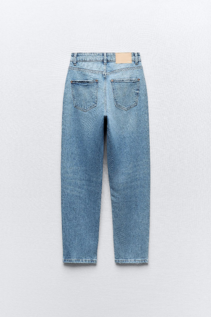 Джинси Zara Mom Fit 38 cиній 7223/022/427 – Брендовая одежда