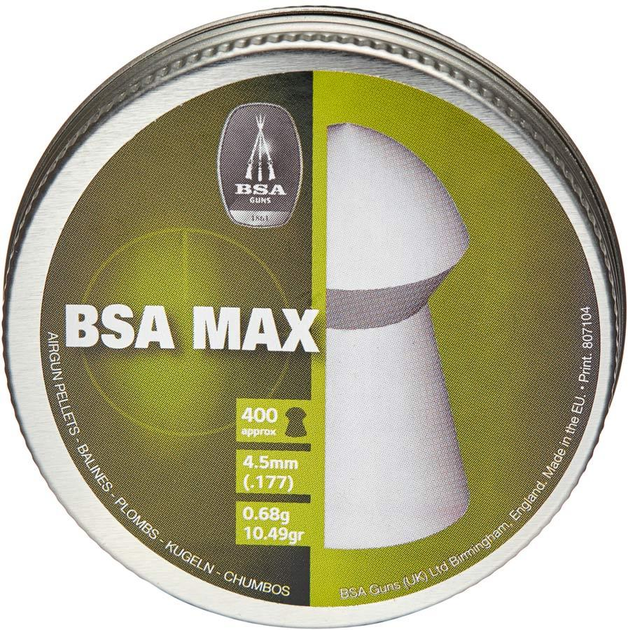 Пули BSA Max 0,68 (400 шт.) 4,5 мм - изображение 1