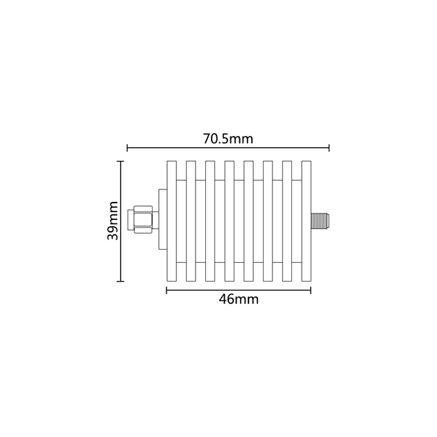 Атенюатор 25 Вт 30 дБ 4 ГГц SMA male / SMA female RF Attenuator - зображення 6