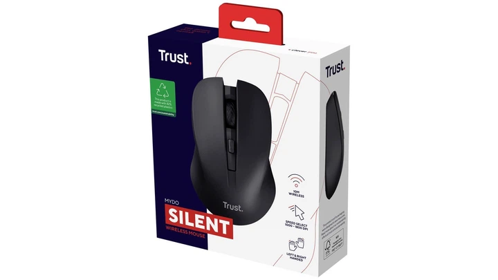 Комп'ютерна миша TRUST MYDO SILENT WL бездротова Black (Чорна) (ERC-25084_TRUST) - зображення 9