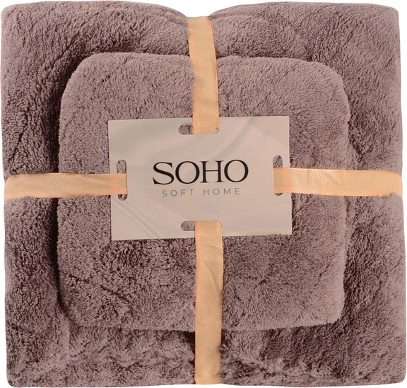 Набор 2 микрофибровых полотенца Soho банные 70х140+35х75 см Romb Bro (35*75+70*140см, мікроф. Romb Bro) - изображение 2